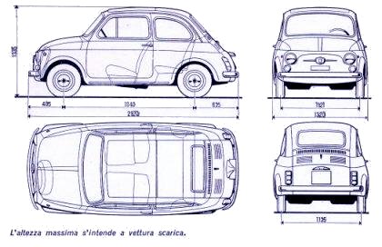 Zeichnug Fiat 500